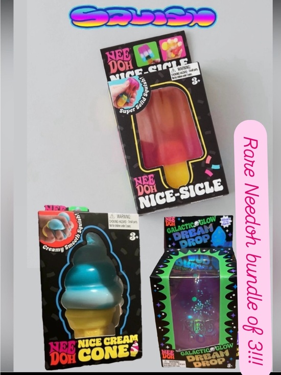 Schylling Other - Nice Cream Cone -Nice sicle- Galactic dream drop - 3 rare Needoh bundle 🧡🩵💜